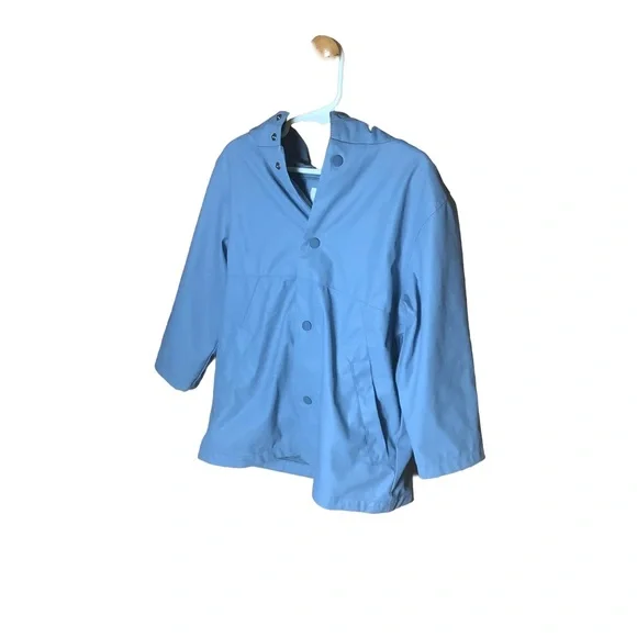 Zara Kids Hooded Raincoat Size 110 (4-5 Years) Blue Jacket - Picture 2 of 13